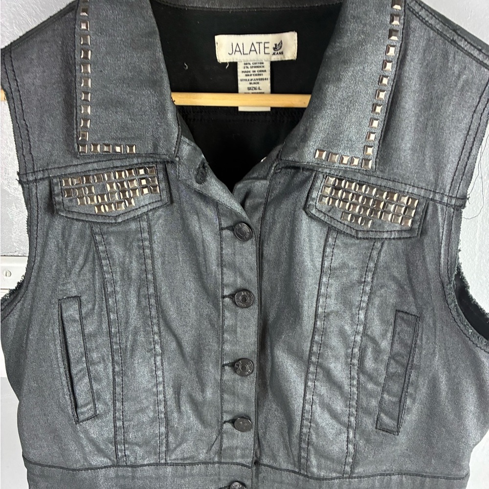 Jalate Women's Gray Studded Vest Y2K